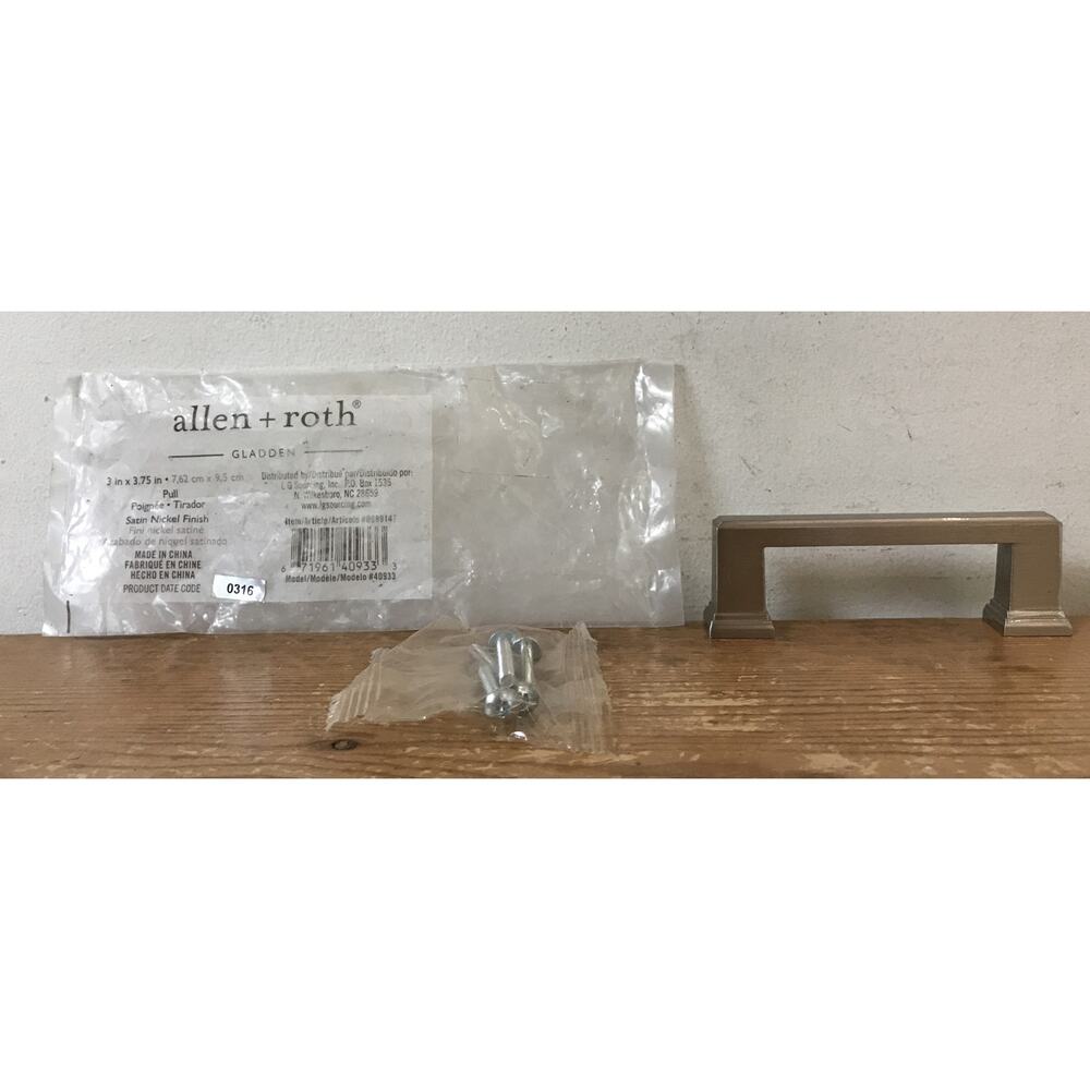 Allen + Roth Gladden Satin Nickel Chunky Mission Style Drawer Pull Handle #40933 - Picture 3 of 7